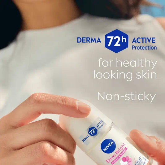 Nivea Extra Bright Radiant & Smooth 72H Anti Perspirant Deodorant Roll on for Women 50ml