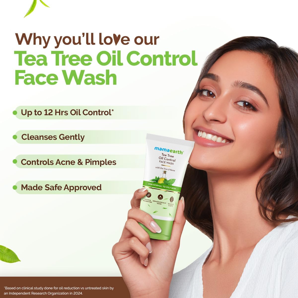 Mamaearth Tea Tree Oil Control Face Wash with Tea Tree & Neem for Normal to Oily Skin - 100ml