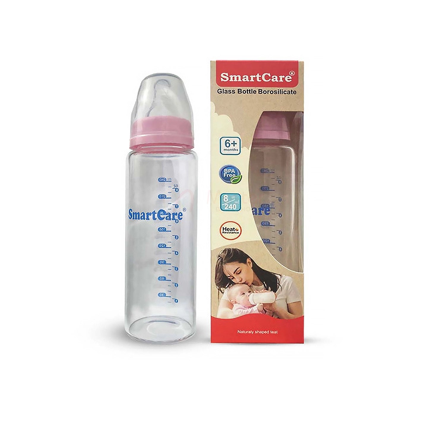 Smartcare Borosilicate Glass Bottle 6+months 240ml