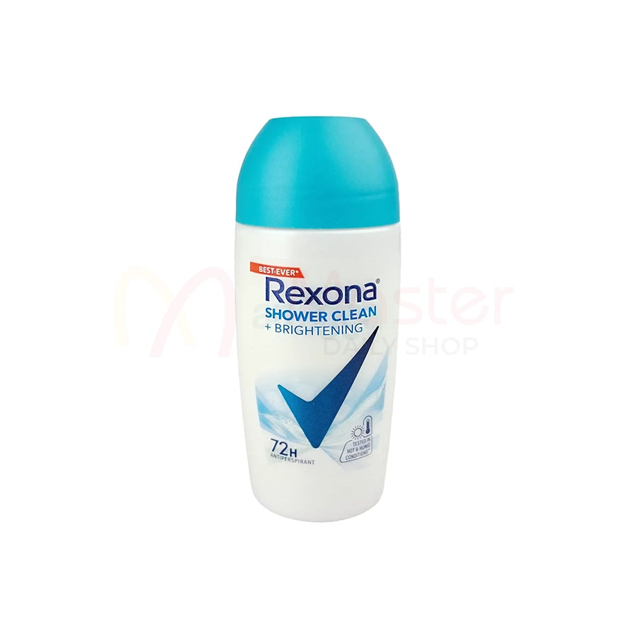 Rexona Shower Clean + Brightening Deodorant Antiperspirant 72H Roll On for Women 45ml