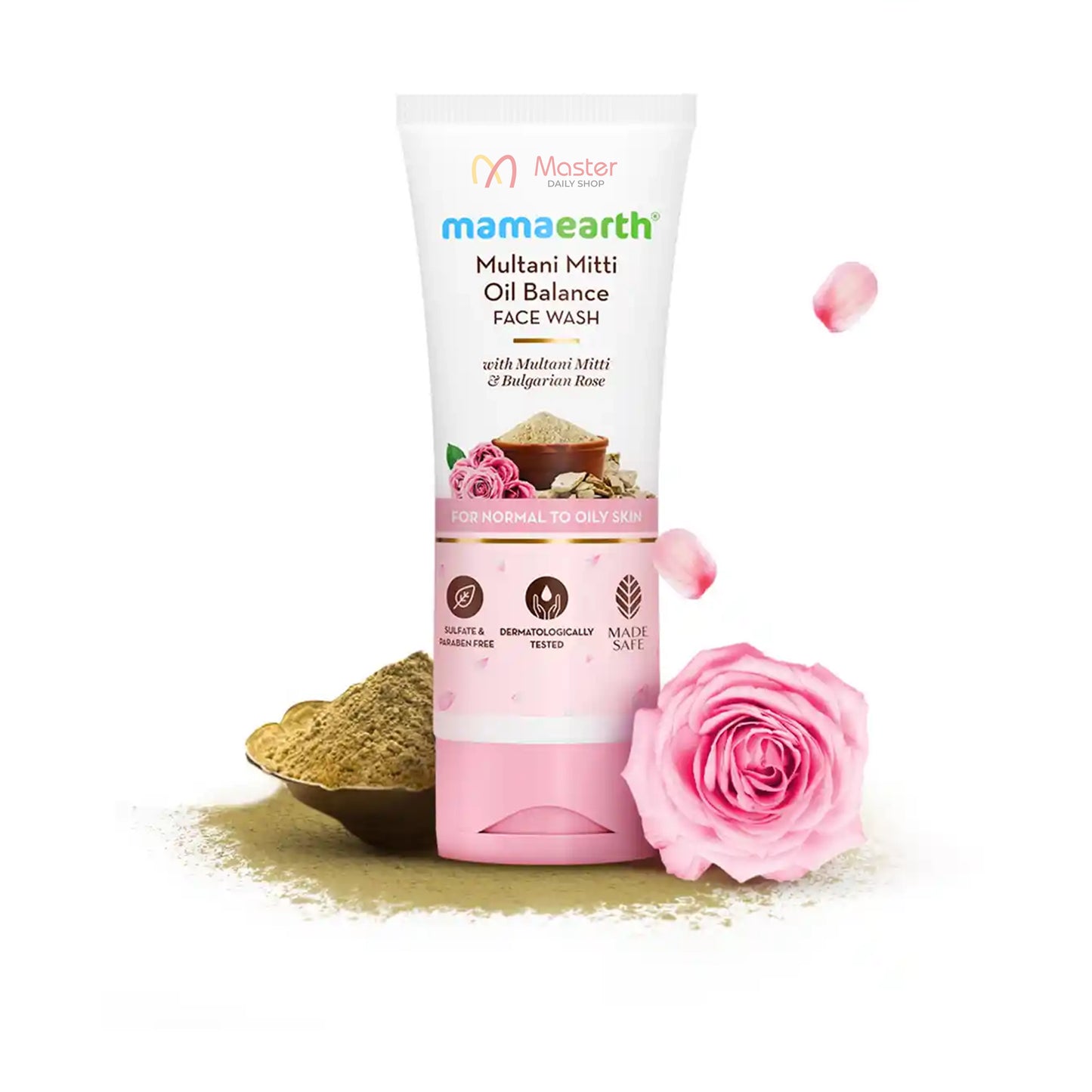 Mamaearth Multani Mitti Face Wash with Multani Mitti & Bulgarian Rose For Oil Control & Acne - 100 ml