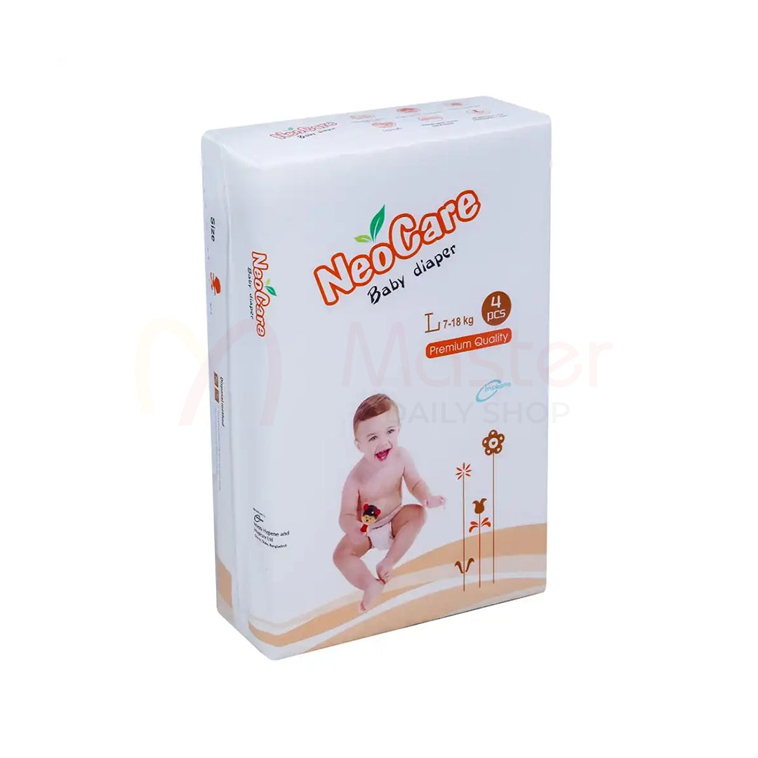 Neocare Premium Belt System Baby Diaper (L) 7-18 kg 4Pcs