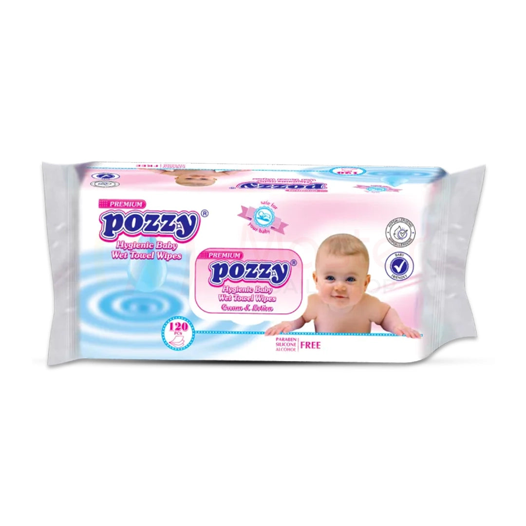 Pozzy Hygienic Baby Wet Towel Wipes - 120pcs