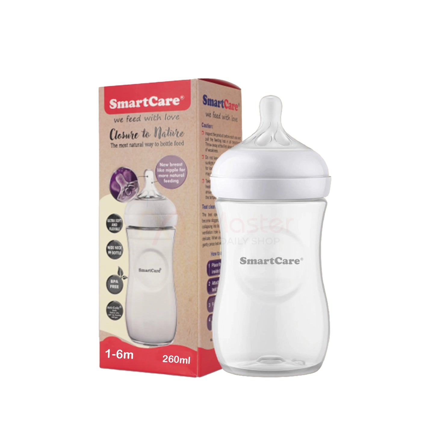 Smart Care Wide Neck PP(Plastic) Feeder 260ml