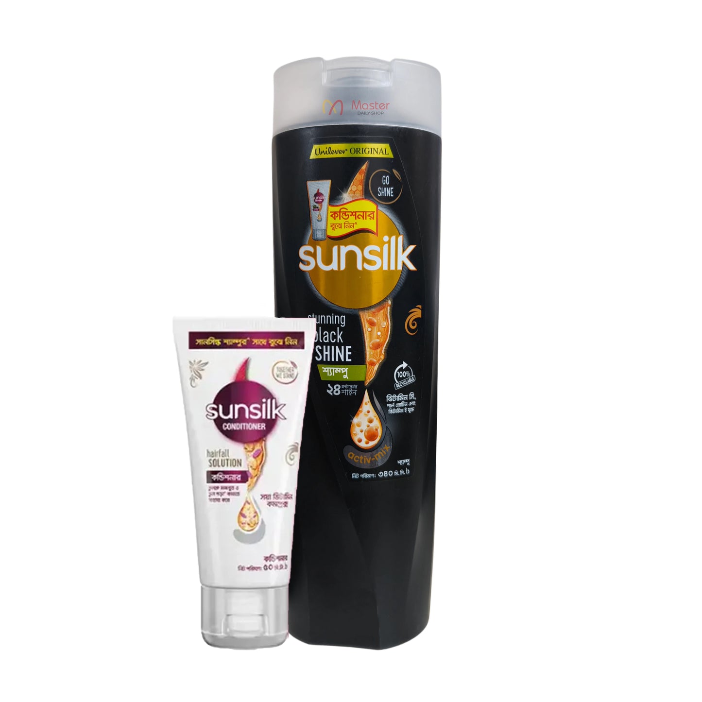 Sunsilk Stunning Black Shine Shampoo 340 ml (Free Conditioner)
