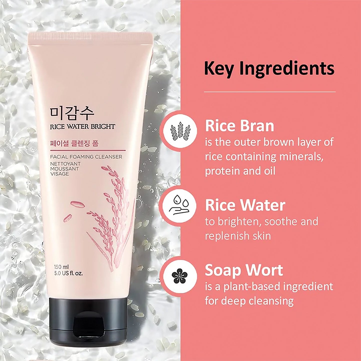 The Face Shop Rice Water Bright Facial Cleanser 50 ml