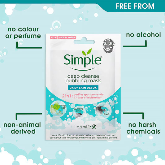 Simple Deep Cleanse Bubbling Sheet Mask 25g