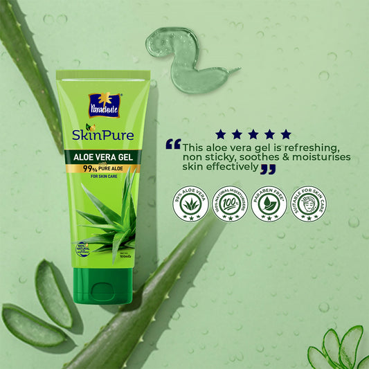 Parachute SkinPure Aloe Vera Gel , 99% Pure Aloe For Skin Care 100ml