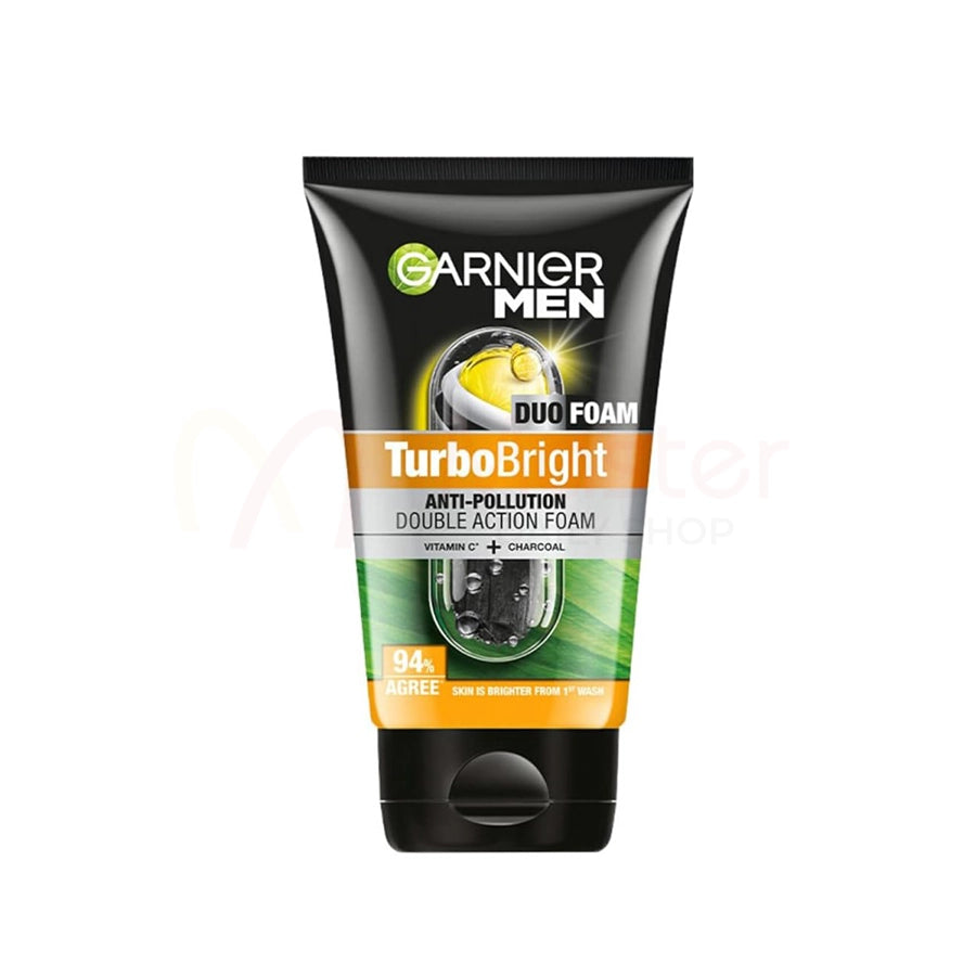 Garnier Men Turbo Bright Anti-Pollution Double Action Foam Face Wash 100g