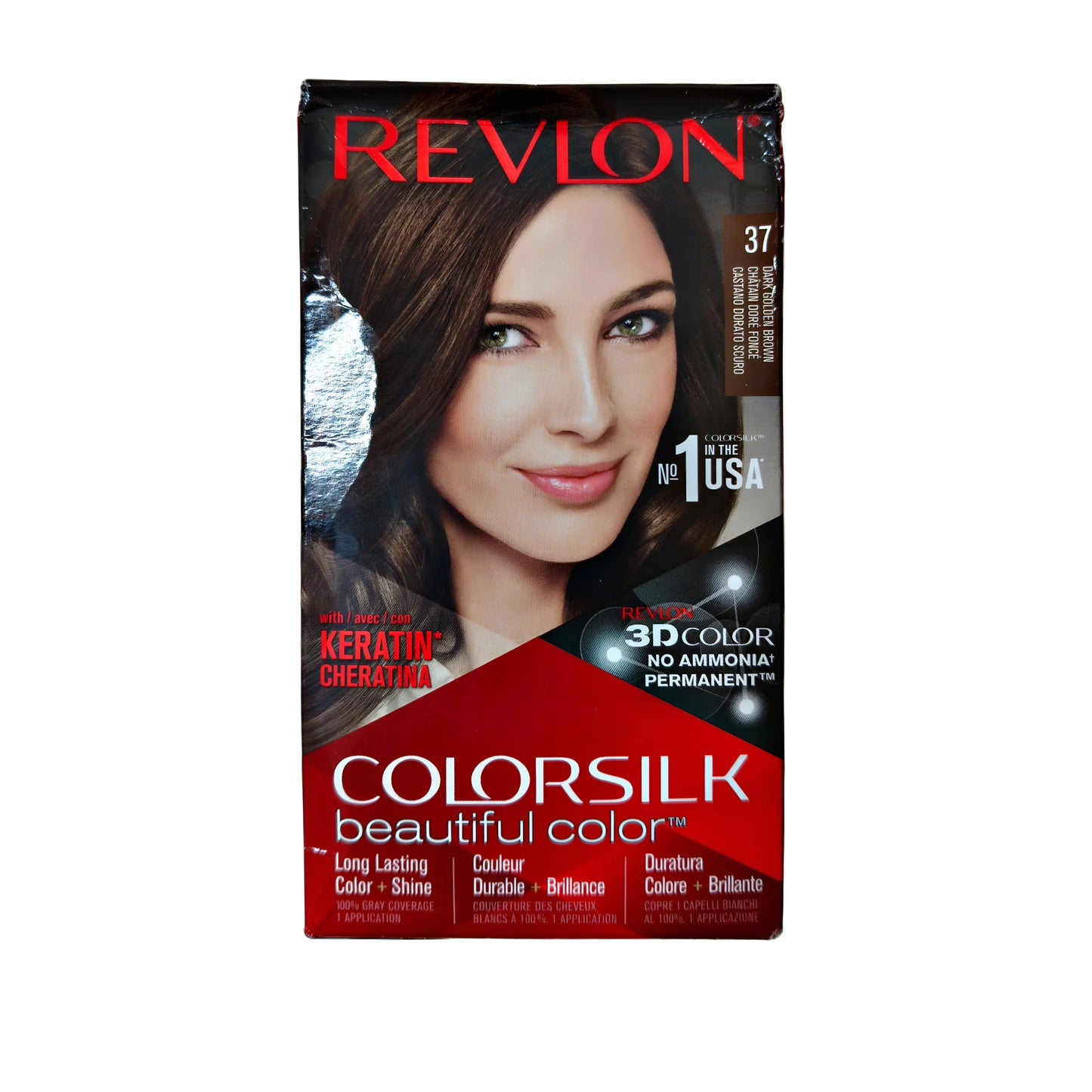 Revlon Color Silk Beautiful Hair Color -37 DARK GOLDEN BROWN 59.1ml