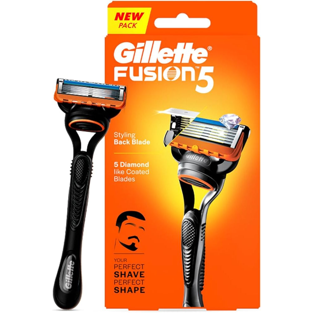 Gillette Fusion 5 Razor with Styling Black Blade & 5 Diamond Like Coated Blades