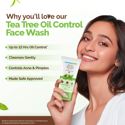 Mamaearth Tea Tree Oil Control Face Wash with Tea Tree & Neem for Normal to Oily Skin - 100ml