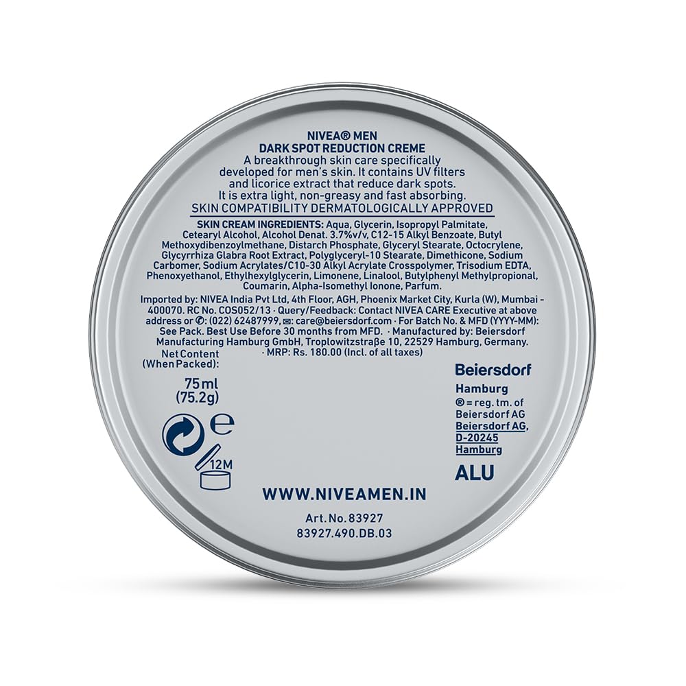 Nivea Men Dark Spot Reduction Creme for Man 75ml