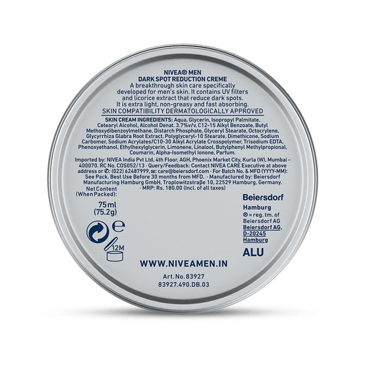 Nivea Men Dark Spot Reduction Creme for Man 75ml