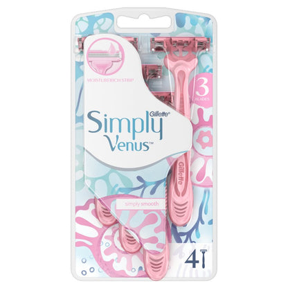 Gillette Simply Venus Disposable Razors 4 For Women