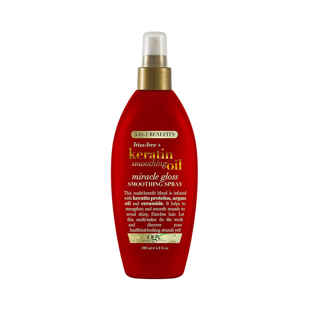 Ogx 5 In 1 Frizz-Free + Keratin Smoothing Oil Miracle Gloss Spray 200ml