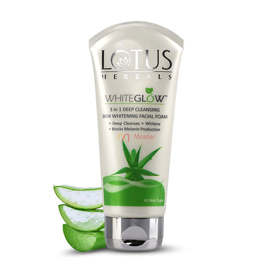 Lotus Herbals Whiteglow 3 in 1 Deep Cleaning Skin Whitening Facial Foam 100g