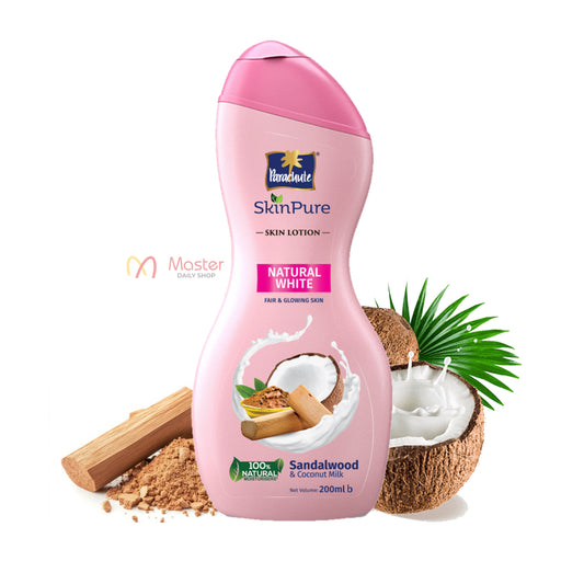 Parachute SkinPure Skin Lotion Natural white sandalwood & Coconut Milk 200ml + 20ml Extra