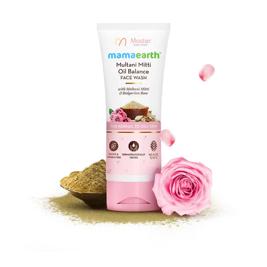 Mamaearth Multani Mitti Face Wash with Multani Mitti & Bulgarian Rose For Oil Control & Acne - 100 ml