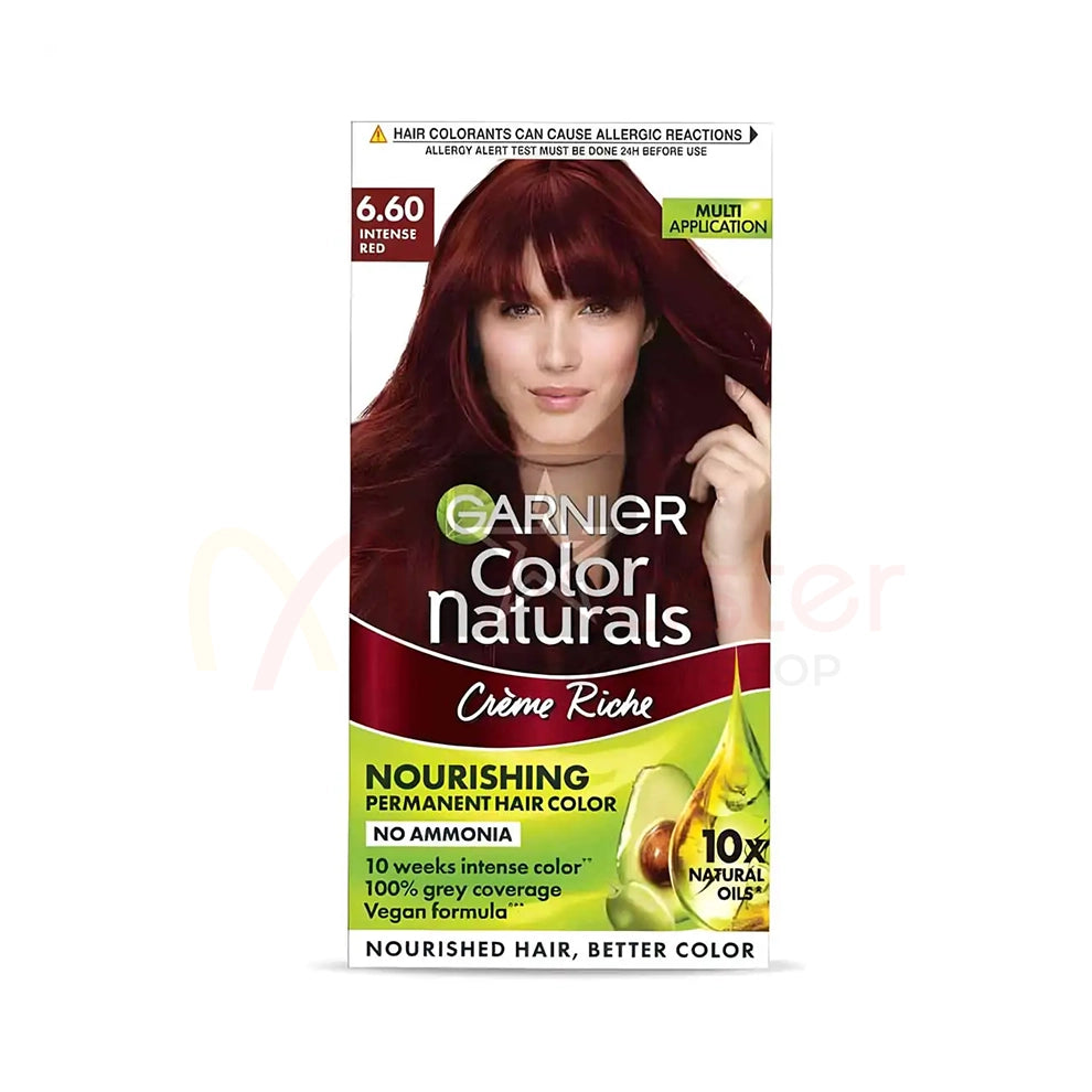 Garnier Color Naturals Creme Riche Hair Color (70ml+60g) - Shade 6.60 INTENSE RED