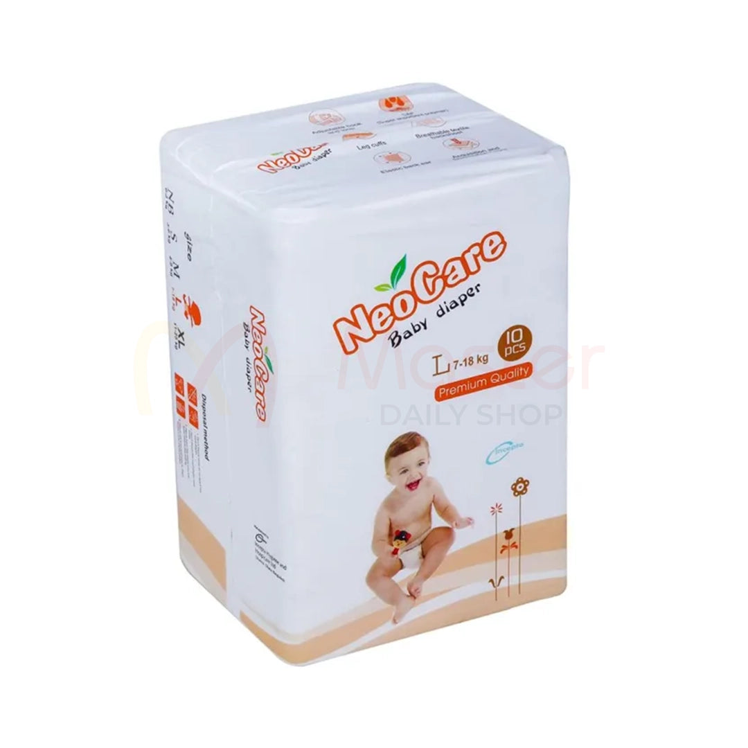 Neocare Premium Belt System Baby Diaper (L) 7-18 kg 10 Pcs