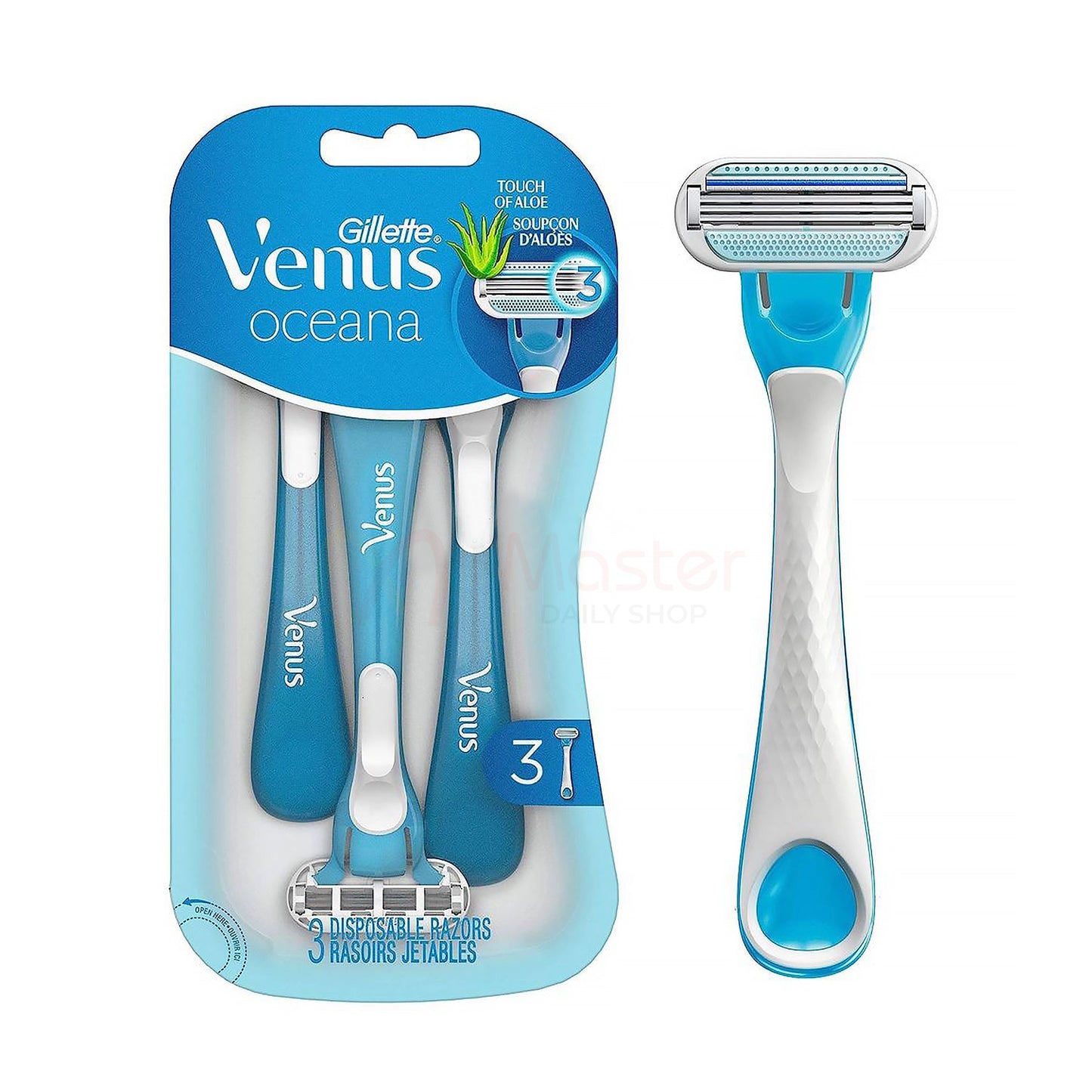 Gillette Venus Oceana Women's Disposable 3 Razors With Blade