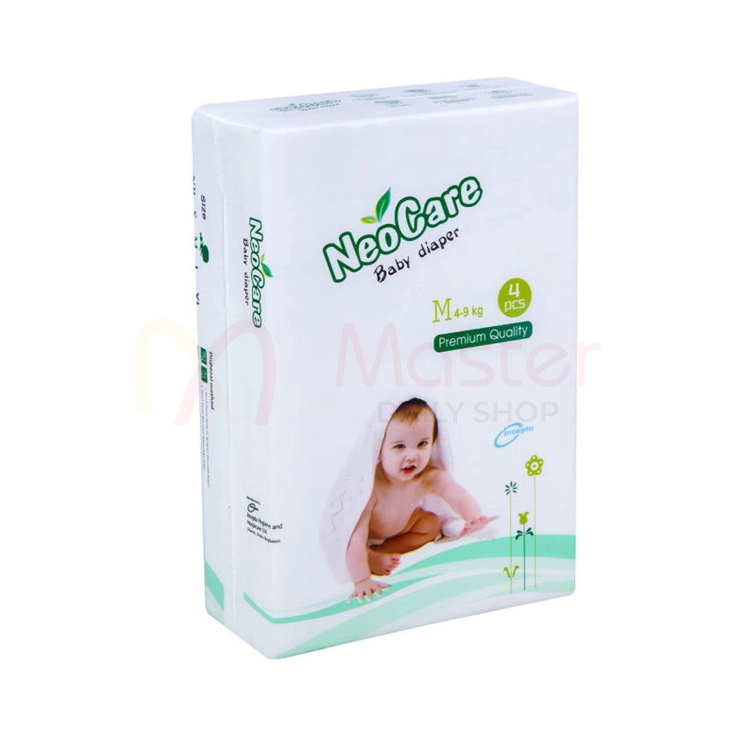 Neocare Premium Belt System Baby Diaper (M) 4-9 kg 4 Pcs