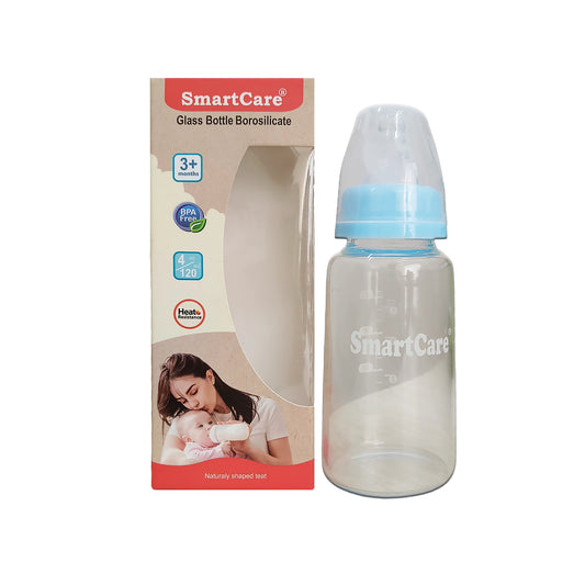 Smart Care Borosilicate Glass Bottle(Feeder) 3+Months Size M 120ml