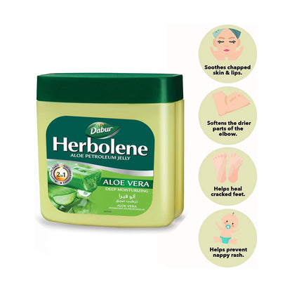 Dabur Herbolene Aloe Petroleum Jelly 2 In 1 With Aloe Vera And Vitamin E 425ml