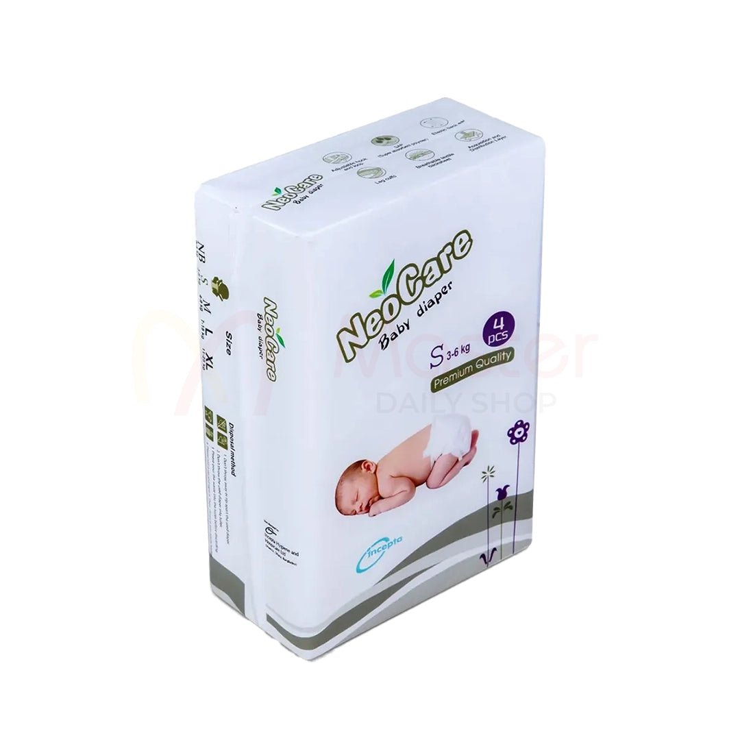 Neocare Premium Belt System Baby Diaper (S)3-6 kg 4 Pcs