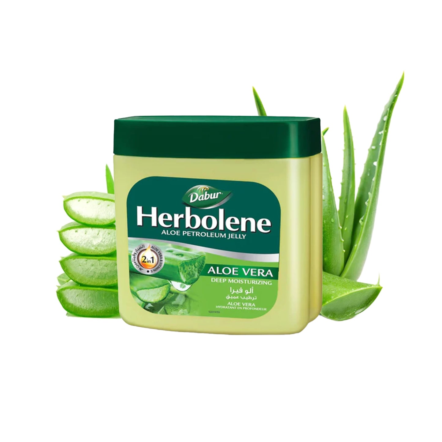 Dabur Herbolene Aloe Petroleum Jelly 2 In 1 With Aloe Vera And Vitamin E 425ml
