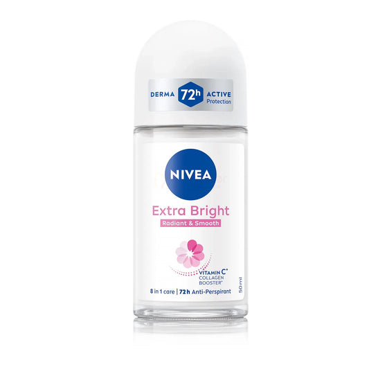 Nivea Extra Bright Radiant & Smooth 72H Anti Perspirant Deodorant Roll on for Women 50ml
