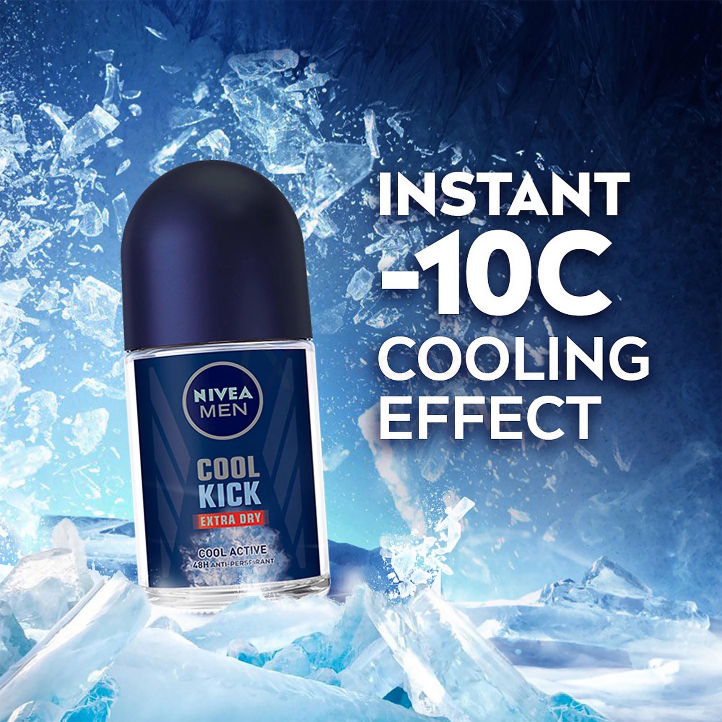 Nivea Men Cool Kick Extra Dry Cool Blue (48) Roll On 50ml
