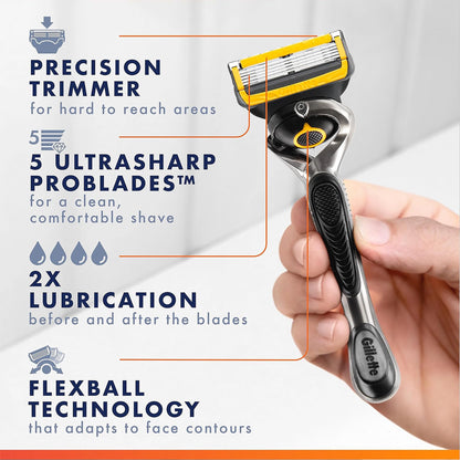 Gillette ProGlide Shield Razor Refills for Men, 4 Blade Refills