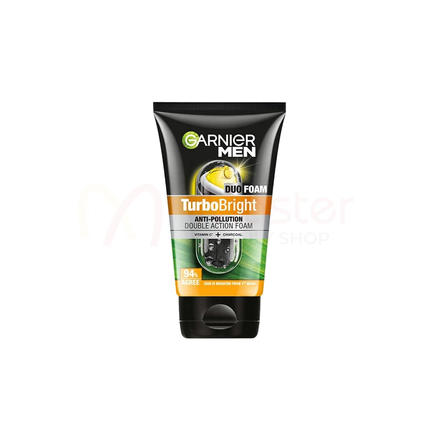 Garnier Men Turbo Bright Anti-Pollution Double Action Foam  Face Wash 50g