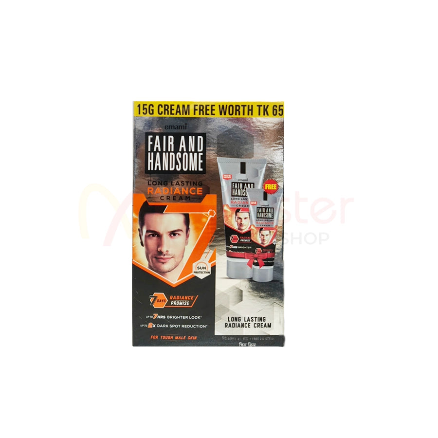 Emami Fair and Handsome Long Lasting Radiance Cream 60 g + 15 g Cream Free