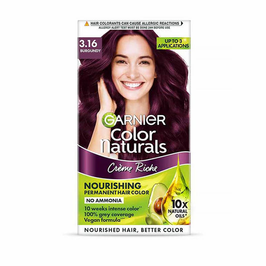 Garnier Color Naturals Creme Riche Hair Color (70ml+60g) - 3.16 Burgundy