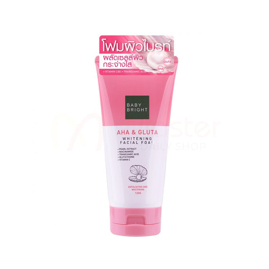 Baby Bright AHA & Gluta Whitening Facial Foam 120gm