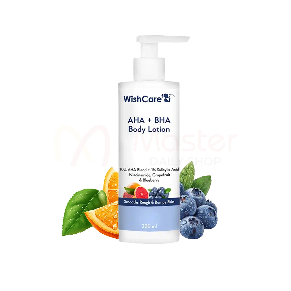 WishCare 10% AHA +1% BHA Body Lotion For Smooths Rough & Bumpy Skin 200 ml