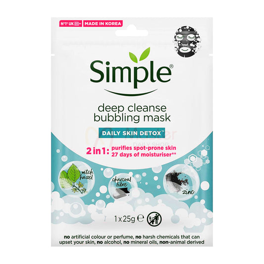 Simple Deep Cleanse Bubbling Sheet Mask 25g