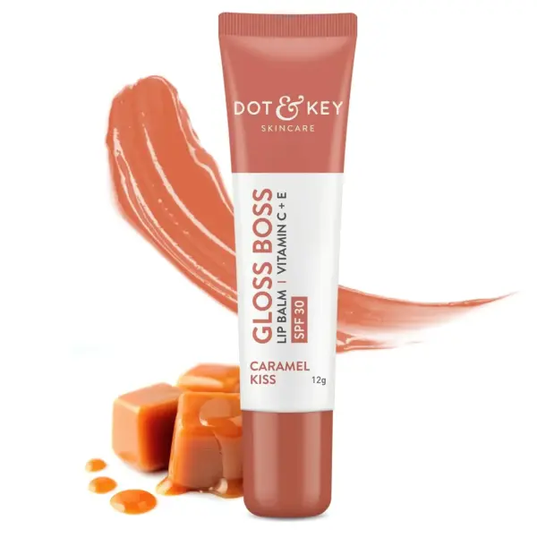 Dot & Key Gloss Boss Vitamin C + E Lip Balm with SPF 30 – Caramel Kiss 12gm