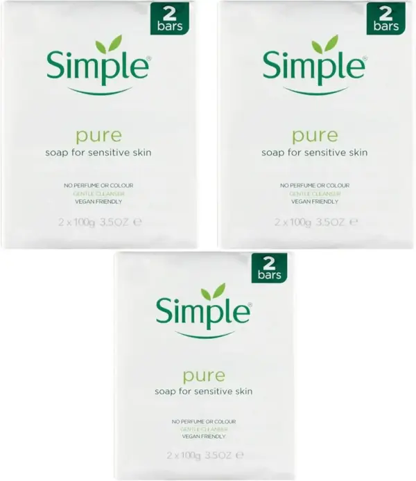 Simple Pure Soap for Sensitive Skin Twin Pack 100g