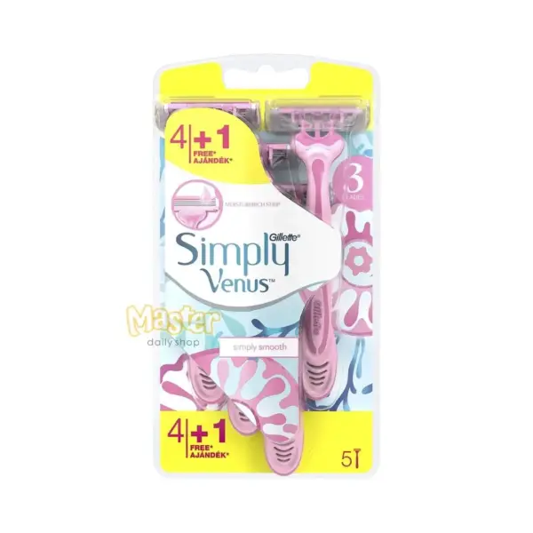 Gillette Simply Venus 3 Women`s Disposable Razor 4+1